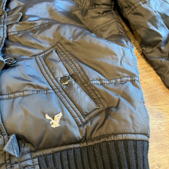 American eagle outfitters puffer black jacket size s small petite - Picture 5 of 5